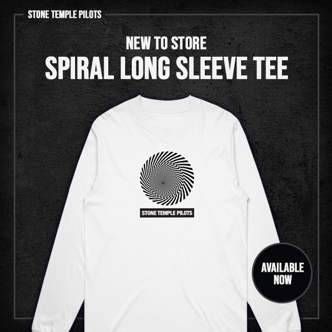 Check out the new spiral long sleeve tee now available in our merch store! Get yours here: store.stonetemplepilots.com/products/spira… #stonetemplepilots