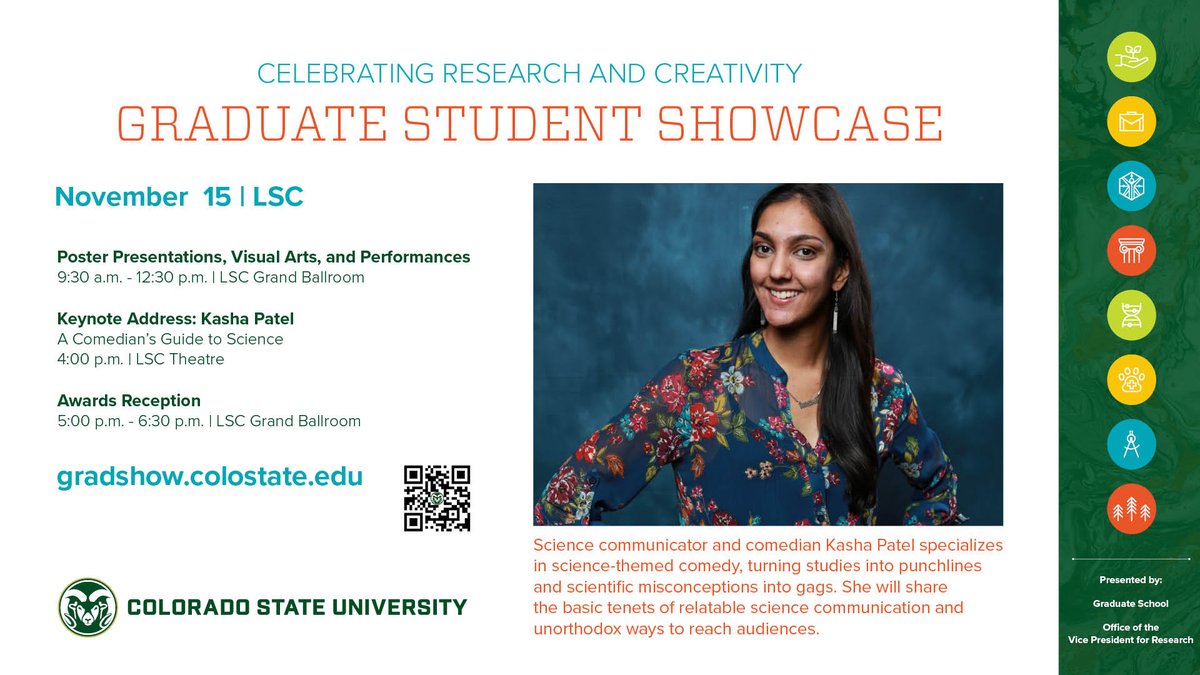 GradSchoolCSU's tweet photo. Tomorrow is the Graduate Student Showcase! 🤩 Don’t miss the chance to discover what research, creative, and entrepreneurial topics 300+ grad students are focused on at @ColoradoStateU
More info: https://t.co/ZT7F7qei77
#GradShow2023 @RamEventsatCSU https://t.co/ClxsiChsak