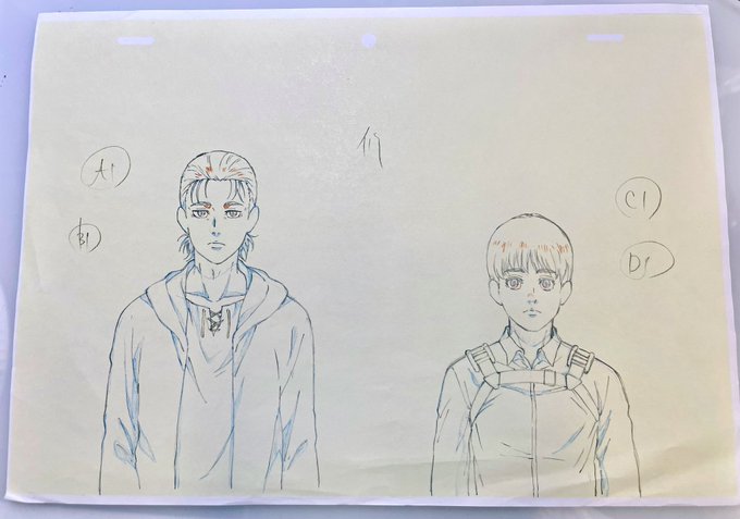 エレンがアルミンに殴られるシーン等作監しましたが以前偶然アルミンがエレンにボコボコに殴られるシーン一連作監したので殴り返せて嬉しかったです。 あと以前偶然ライナーがボコボコに殴られるシーン一連も作監したので色んなキャラが殴られるところ描けて嬉しかったです。(※掲載許可済み転載禁止)