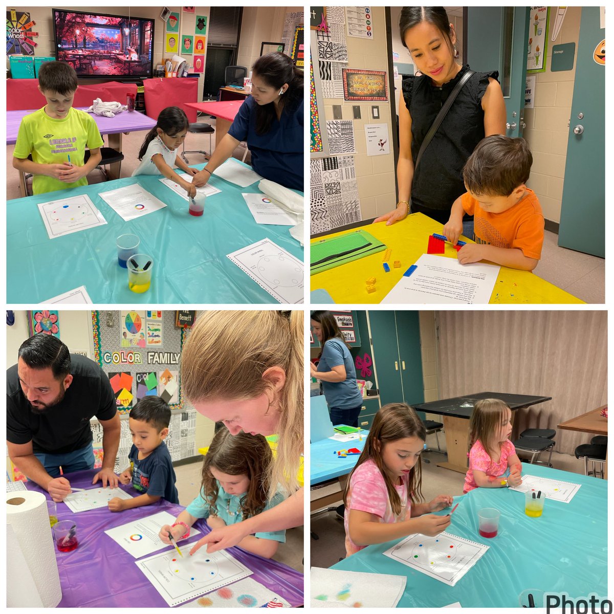MsBennettArt's tweet image. So enjoyed seeing all the kids at Academic Night making their own color wheels, and becoming Lego  architects with a twist! @HumbleISD_HHE @hheptakingwood @VisualArtHumble @HumbleISD_Arts #colorwheel #mixingcolors #Lego #battleship
