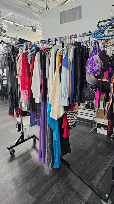 Setting up for tonight's game night and clothing swap at @WickedEden, and this isn't even everything