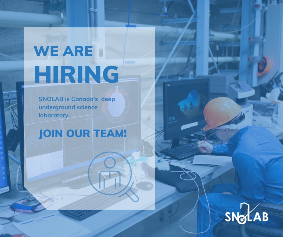 Join our team! SNOLAB is recruiting for a Senior Information Technology Officer. Read the full posting here: snolab.ca/wp-content/upl…