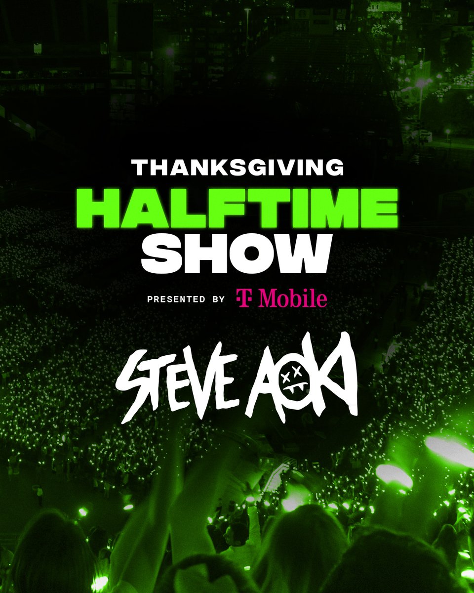 Let's add some cake to the menu. 🎂 @steveaoki will be performing at our Thanksgiving Halftime show, presented by @TMobile!
