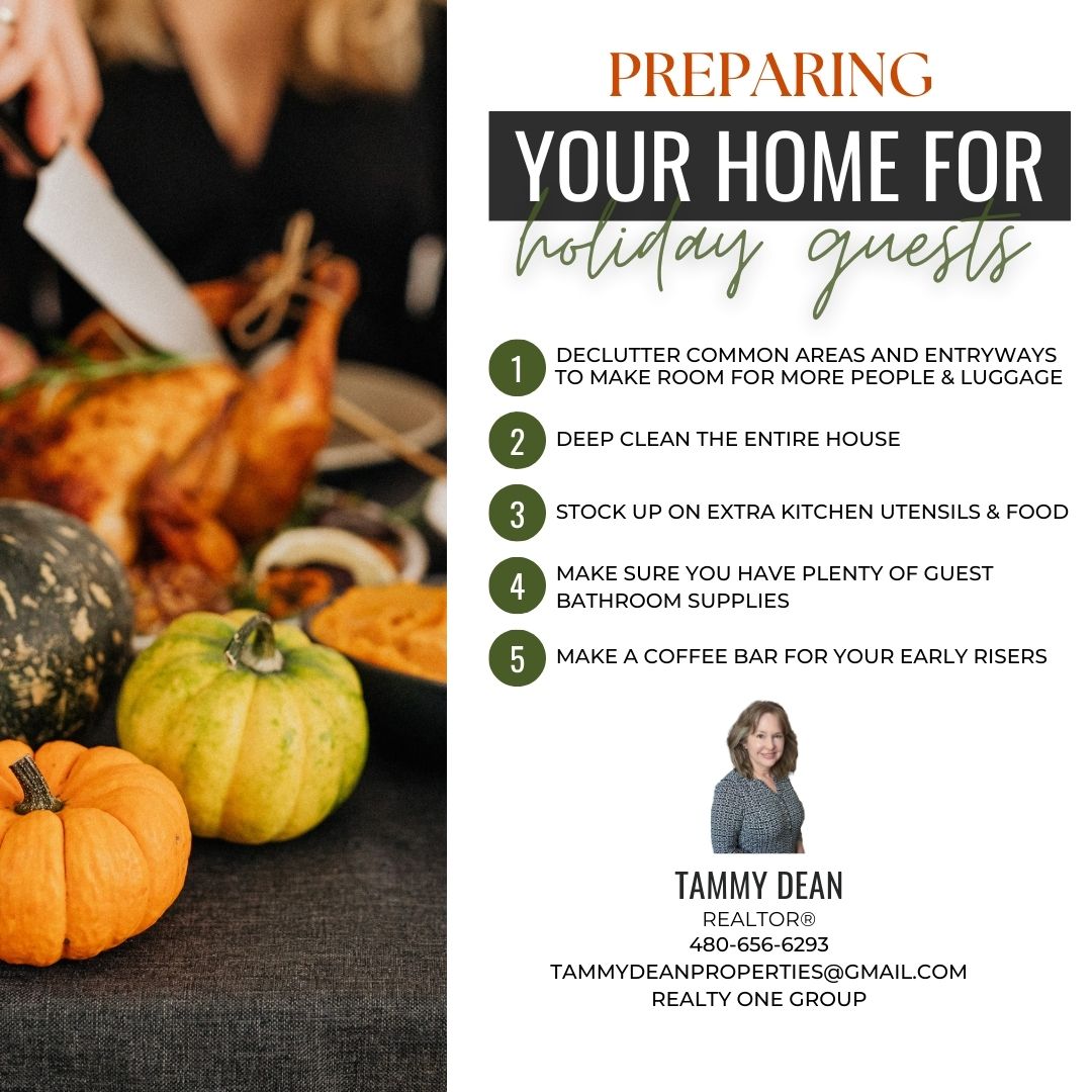 tammydeanhomes's tweet image. 👉 Planning for guests in your home this holiday season? Follow these helpful tips for a positive experience for everyone!

#holidayguests #homefortheholidays #declutterhome #deepclean #tidyhouse #bathroomessentials #hometips #azrealtor