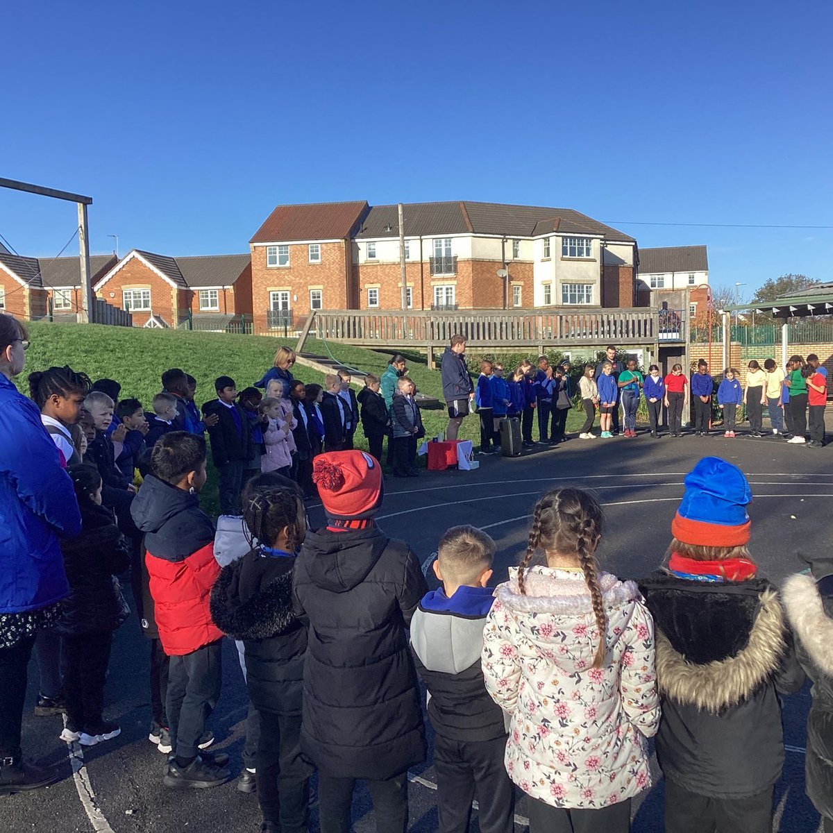 St Wilfrid’s remembers <a href="/britishlegion/">British Legion</a> <a href="/bwcet/">Bishop Wilkinson Catholic Education Trust</a> <a href="/dioceseHN/">Hexham & Newcastle</a> We are very proud of how respectful our pupils were throughout the service. Well done to <a href="/cymfed/">CYM Federation</a> #faithinaction for leading the liturgy.