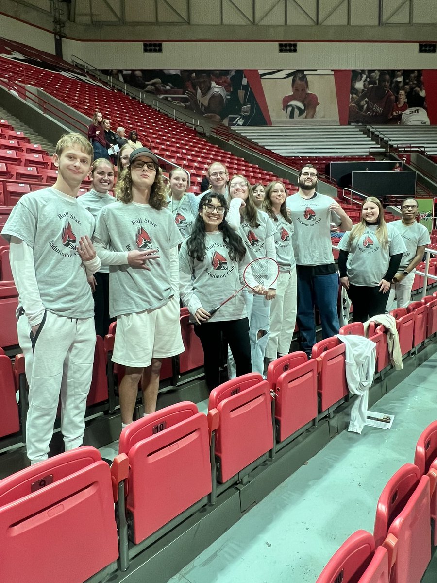 lainie2134's tweet photo. Badminton Club supporting volleyball tonight!! @BallState #ChirpChirp https://t.co/EN2CCipl65