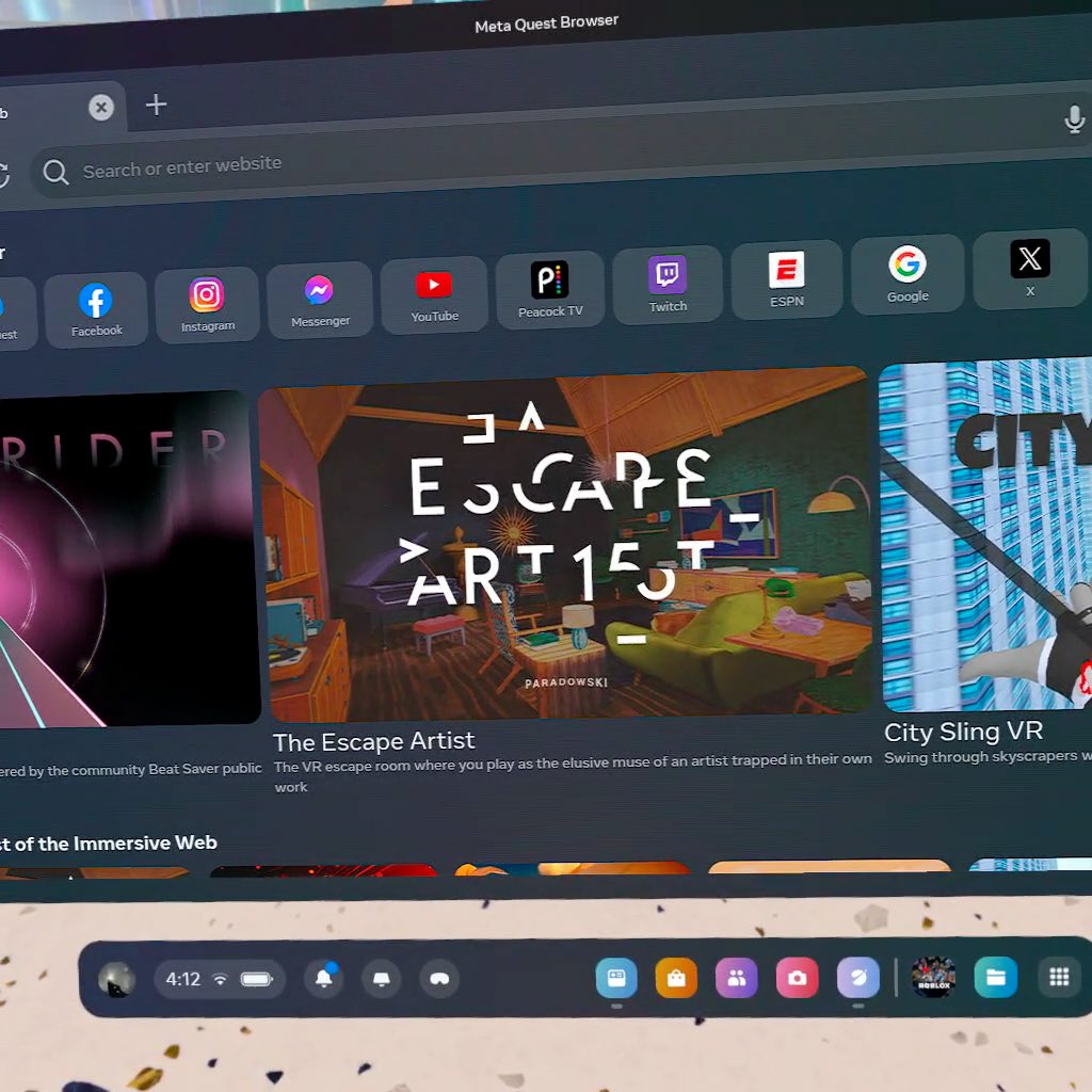 andywiseguy's tweet image. Thanks to @meta for featuring our latest release at @paracreative of “The Escape Artist” as one of the top immersive #webxr experiences anywhere on the internet! Check it out on any new browser tab, or at esc.art.