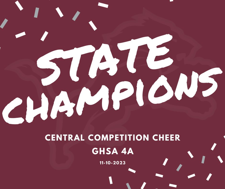 CENTRAL COMPETITION CHEER GHSA 4A STATE CHAMPIONS!!!
<a href="/CentralCheer2/">Central_Cheer</a> <a href="/HSM_WestGA/">Hometown Sports Media</a> <a href="/TheMorningFive/">The Morning 5</a> <a href="/GradickSports/">Gradick Sports</a> <a href="/OfficialGHSA/">GHSA</a>