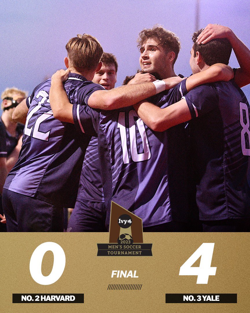 ‘DOGS PLAY ON SUNDAY. 

No. 3 <a href="/YaleMSoccer/">Yale Men's Soccer</a> takes down No. 2 Harvard 4-0 in the first Ivy League Men’s Soccer Tournament semifinal. The Bulldogs advance to the championship match on Sunday vs. the winner of No. 1 Penn and No. 4 Brown. 🌿⚽️