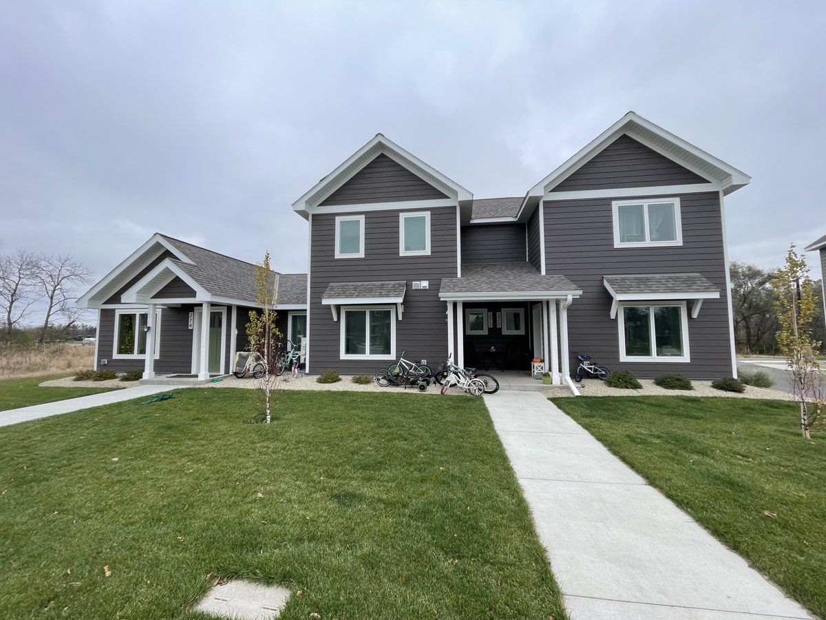 Hillcrest Village in Northfield built by Community Action Center - 17 units, all-electric, all-affordable, net zero - $240 PER YEAR energy bill. Only ~7% more to build than code. Why not more like this? Thank you @MnCEE, @XcelEnergyMN for your work and the tour!