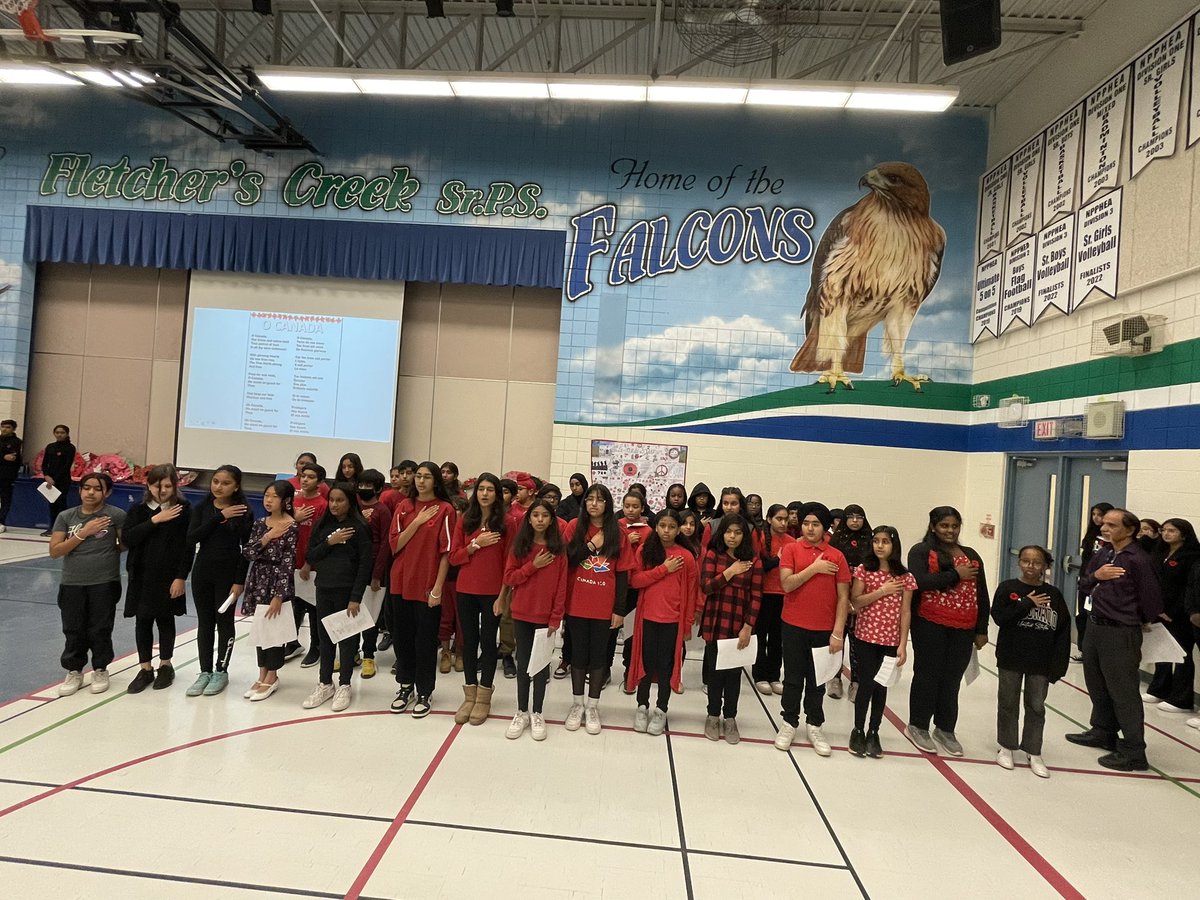 FletchersSrPS's tweet photo. Thank you to Mme @JhurrySmita, Mrs. Gabria and their teams for organizing such a memorable #RemembranceDay assembly for our school. It was a powerful reminder of sacrifice and courage. Let’s honour those who served and continue to serve. #gratitude @PeelSchools https://t.co/FZUxj0Z3gG