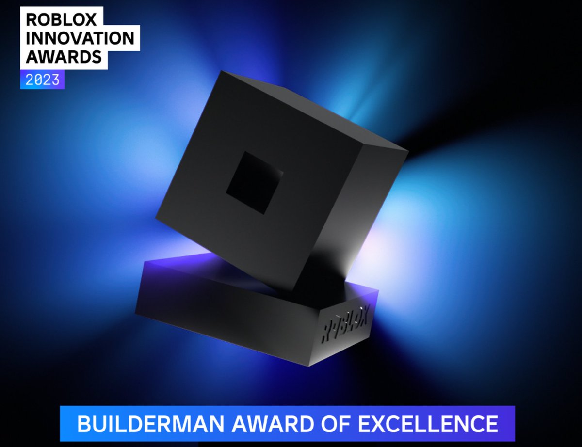 As the Roblox Innovation Awards come to a close, I'd like to congratulate all of our nominees and winners... Video: rblx.co/awards-23-yt Attend IN Roblox: rblx.co/awards-23-rblx Congratulations to @LightningSplash of Doors for this year’s Builderman Award of Excellence