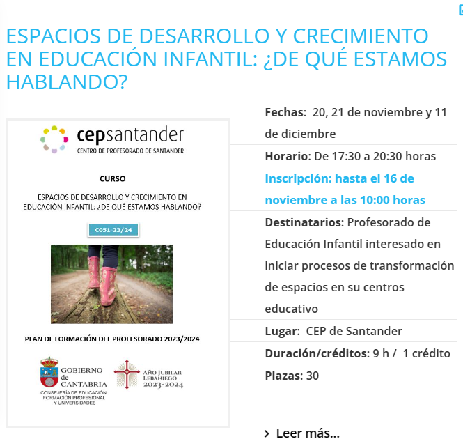 cepinfantil's tweet photo. ESPACIOS DE DESARROLLO Y CRECIMIENTO EN EDUCACIÓN INFANTIL: ¿DE QUÉ ESTAMOS HABLANDO?: Un retrato cuidadoso del clima emocional en la escuela refleja una cultura, un estado de ánimo general y unos valores que dan seguridad y confianza.

Pensar los… https://t.co/ygMAiV5ETC https://t.co/pb1OzKjATr