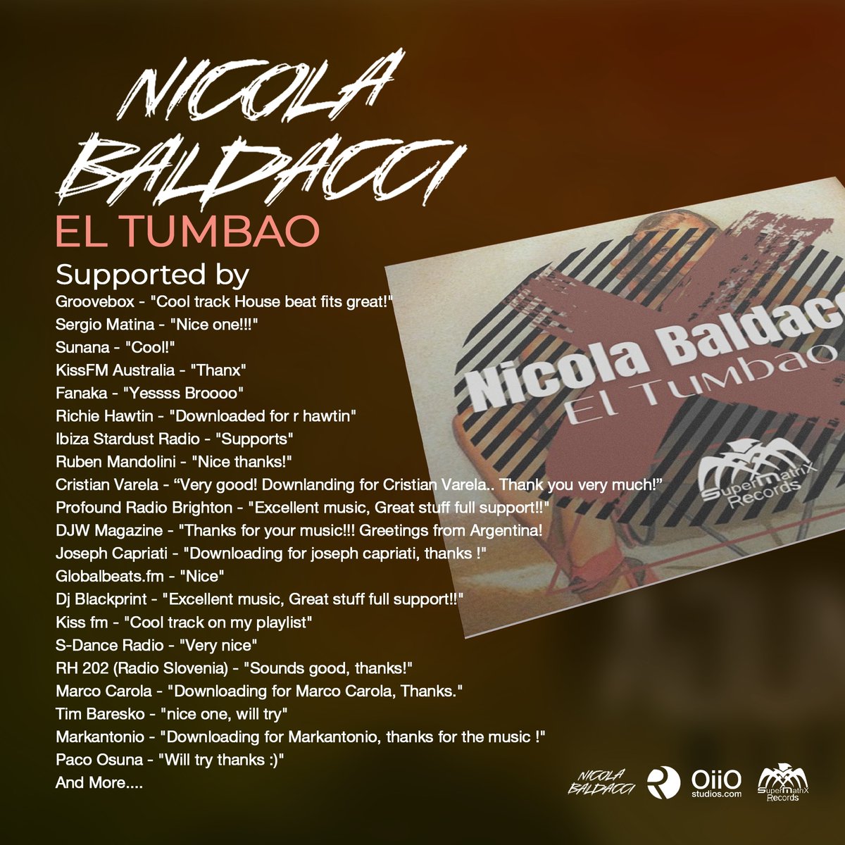 Nicola_Baldacci's tweet photo. New Feedback By @reachpromopr EL TUMBAO @SuperMatrixBr https://t.co/eF1PRUWX2b