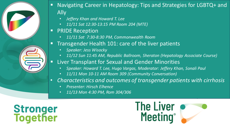 Hi! #LiverTwitter Please check out these🌈#LGBTQ realted sessions at #TLM23👇 The first one will be the #MTE session hosted by @JeffreyAKahn & me TOMORROW (Sat) 12:30PM in Rm 204 ALL are welcome! If you are interested but have concerns about the cost, please 📩me #DEI 🏳️‍🌈🏳️‍⚧️