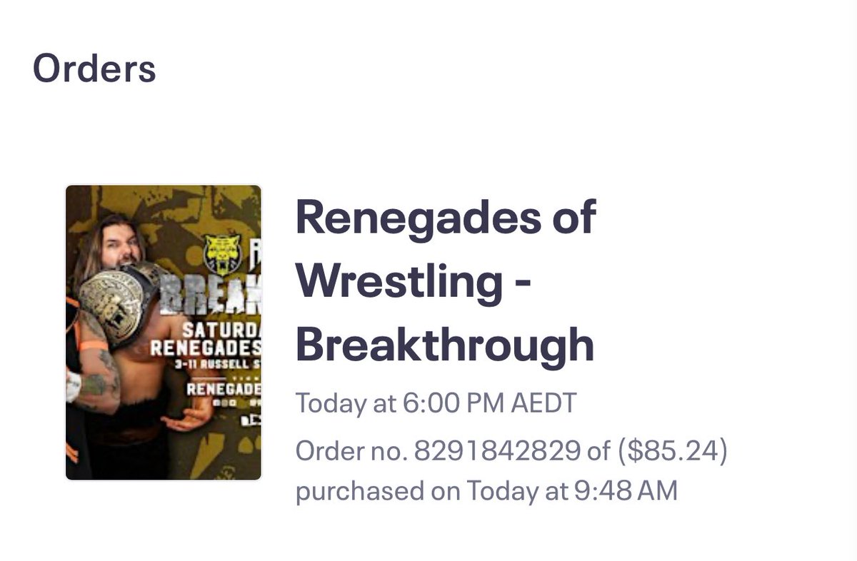 A ticket so worth the price, I made sure I got two &amp; didn’t bother with the wrestler comp.

You’ve earned my money <a href="/dusketernal_/">ᴇᴅᴡᴀʀᴅ ᴅᴜsᴋ</a> 

<a href="/ROWrestlingAU/">Renegades of Wrestling</a>