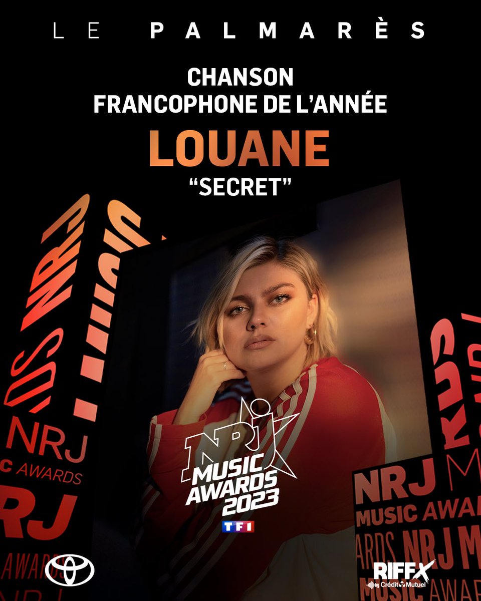 NRJhitmusiconly's tweet photo. ✨ Elle a bien fait de nous le confier, le « Secret » de @louane est la chanson francophone de l’année aux #NMA2023 https://t.co/tEQNqNHGpZ