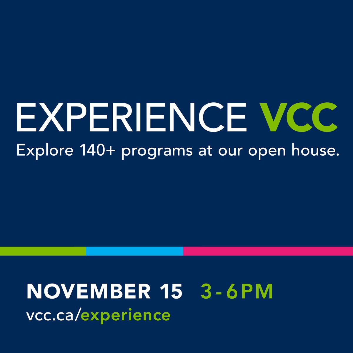 myVCC's tweet image. Unlock endless possibilities! 💡Explore 140+ cutting-edge programs at Vancouver Community College-Where passion meets education at our open house next Wednesday Nov. 15 🚀📚 #LimitlessLearning #ChooseYourPath #VCCcampuslife #MyVCC
