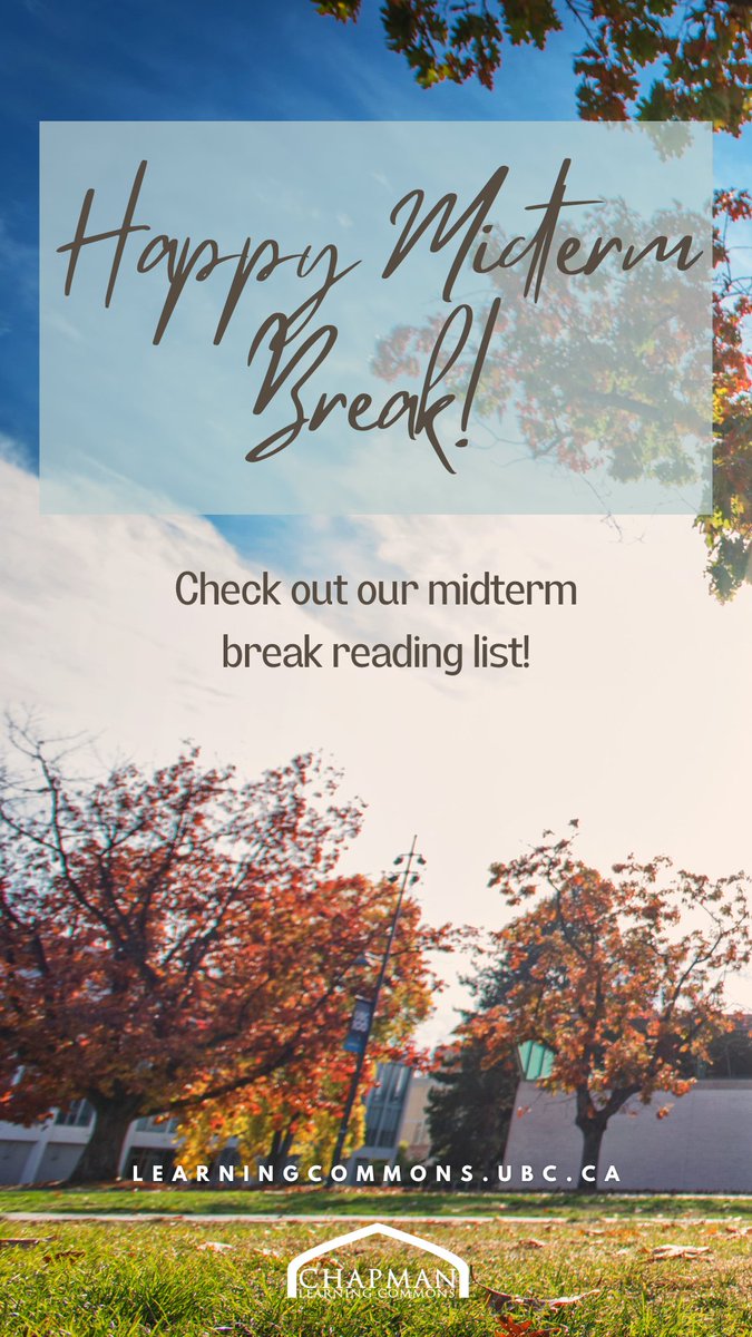 UBCLearn's tweet image. Kick off your Reading Break with our very own Faculty-penned novels!

See our reading list here: learningcommons.ubc.ca/4-fiction-book…

#clc #midtermbreak #studybreak #ubc