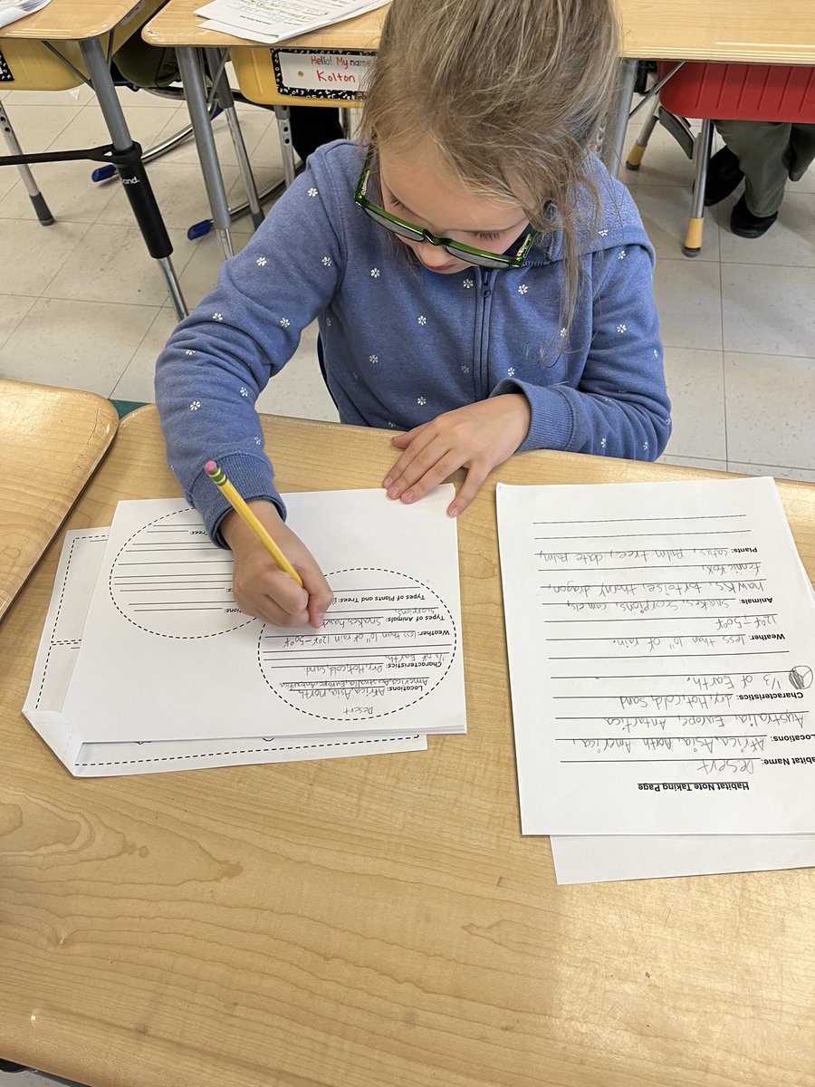 2ndHdes's tweet photo. Second graders are learning about habitats of the world.  Students in 2K are making a mobile for their shared research project.  #hdespride https://t.co/JmIBvhwjGU