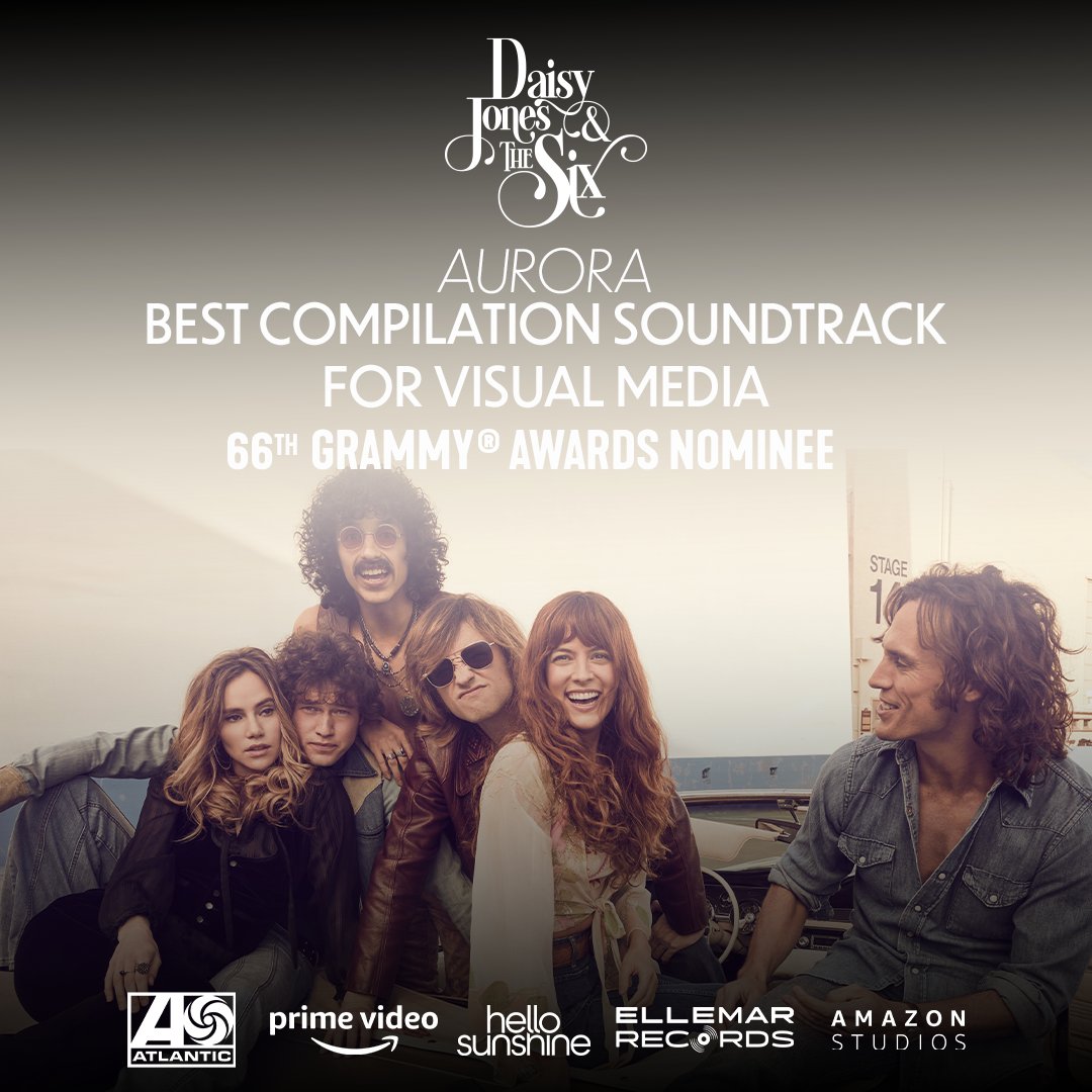 Daisy Jones and the Six (@daisyjonesand6) on Twitter photo The album that left a mark on history. #DaisyJonesAndTheSix's Aurora is now officially #GRAMMY-nominated for Best Compilation Soundtrack for Visual Media. Thank you to the <a href="/RecordingAcad/">Recording Academy / GRAMMYs</a> ✨ The album that left a mark on history. #DaisyJonesAndTheSix's Aurora is now officially #GRAMMY-nominated for Best Compilation Soundtrack for Visual Media. Thank you to the <a href="/RecordingAcad/">Recording Academy / GRAMMYs</a> ✨