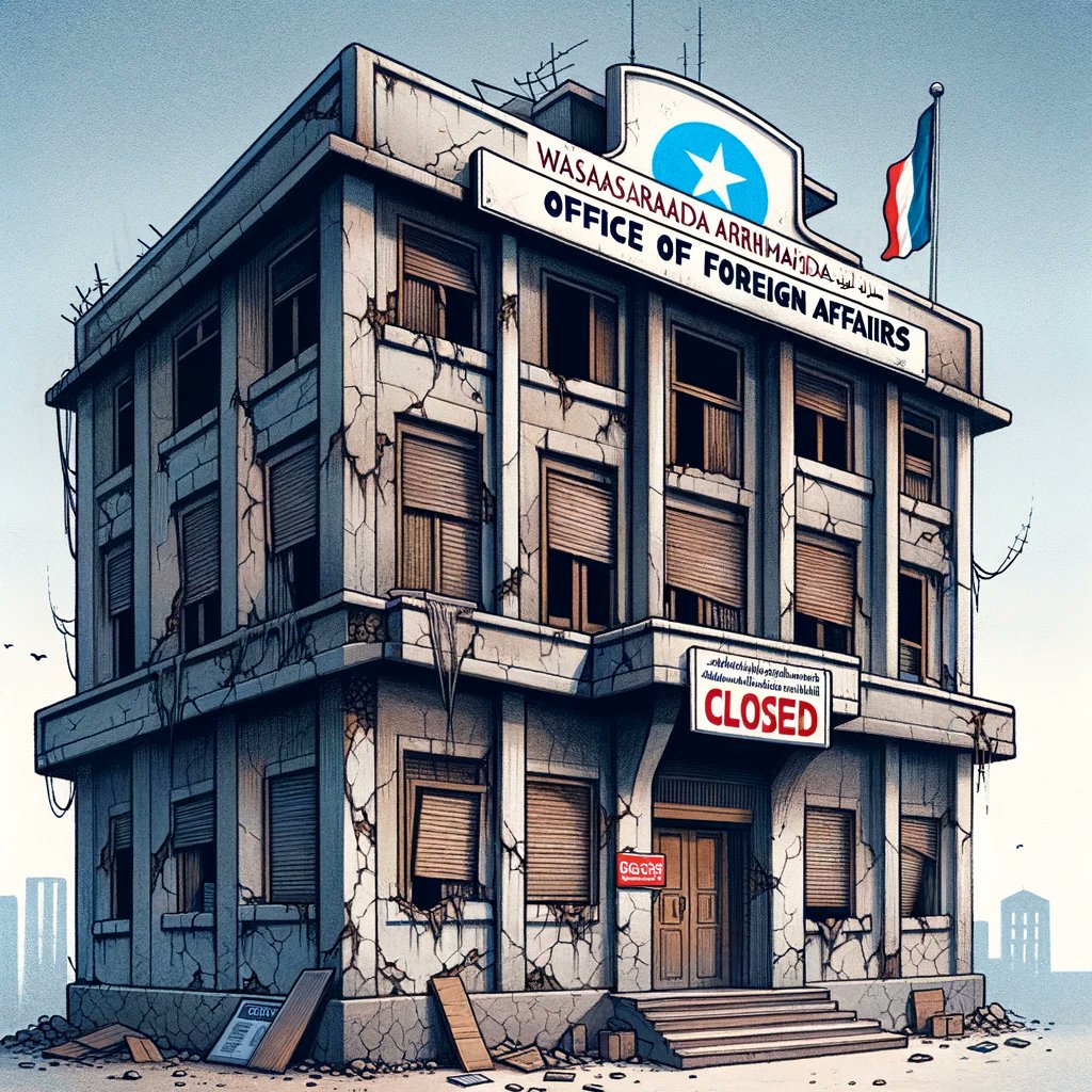 Farshaxanfikir's tweet photo. The Silent Corridors of Wasaaradda Arrimaha Dibadda speak volumes of #Somalia's financial plight.
@MOFASomalia and @MFASomalia https://t.co/ITJkd7IcsC