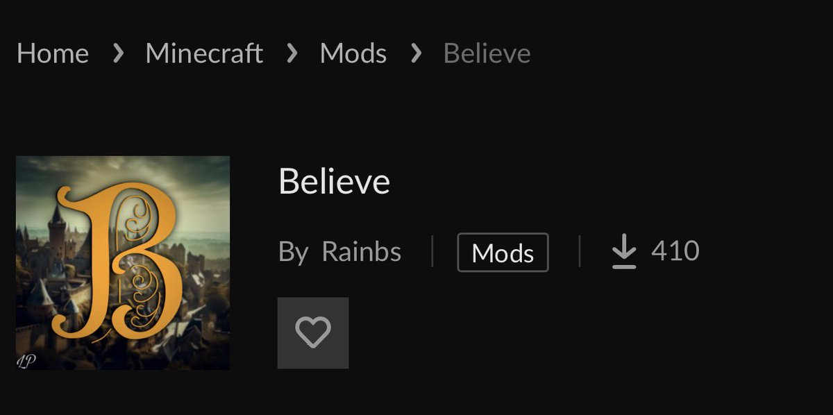 LegendaryPorp's tweet image. Looks like The Believe Mod has passed up 400 downloads! 

I think it’ll get to 500 soon enough!
Thank you for all the support!!!

#believemod #minecraft #modpack