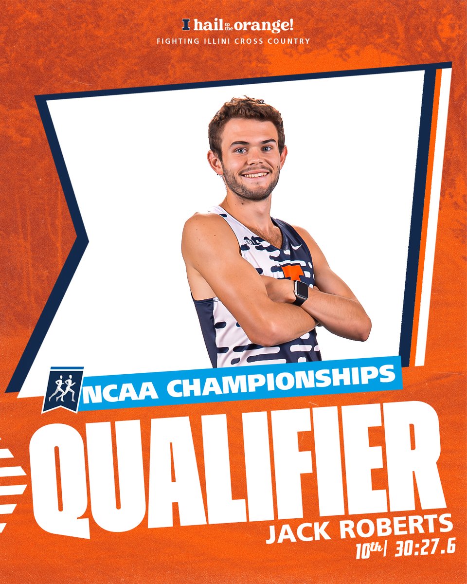 NCAA CHAMPIONSHIPS BOUND!

<a href="/jackriberts/">Jack Roberts</a> qualifies for his first NCAA Cross Country Championships; he placed 10th overall (30:27.6).

#Illini I #HTTO