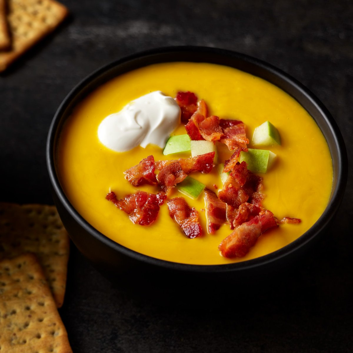 Crispy, smoky, and perfectly crumbled, our bacon adds a delightful crunch and a hint of savory to your soup that you never knew you needed. #soupseason #bacon #fallrecipes