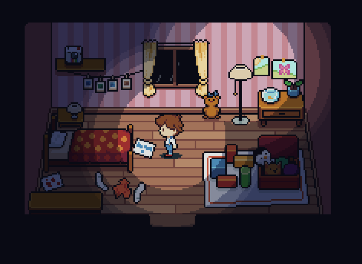 DreamedAwayRPG's tweet photo. The 4 rooms I redid this week 😊
I think they work really well together, what do you think?

#pixelartist #indiegame #jrpg #godotengine #indiedev #aseprite https://t.co/9KtKZEGIo5