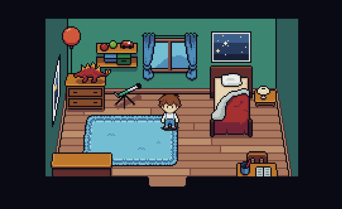 DreamedAwayRPG's tweet photo. The 4 rooms I redid this week 😊
I think they work really well together, what do you think?

#pixelartist #indiegame #jrpg #godotengine #indiedev #aseprite https://t.co/9KtKZEGIo5