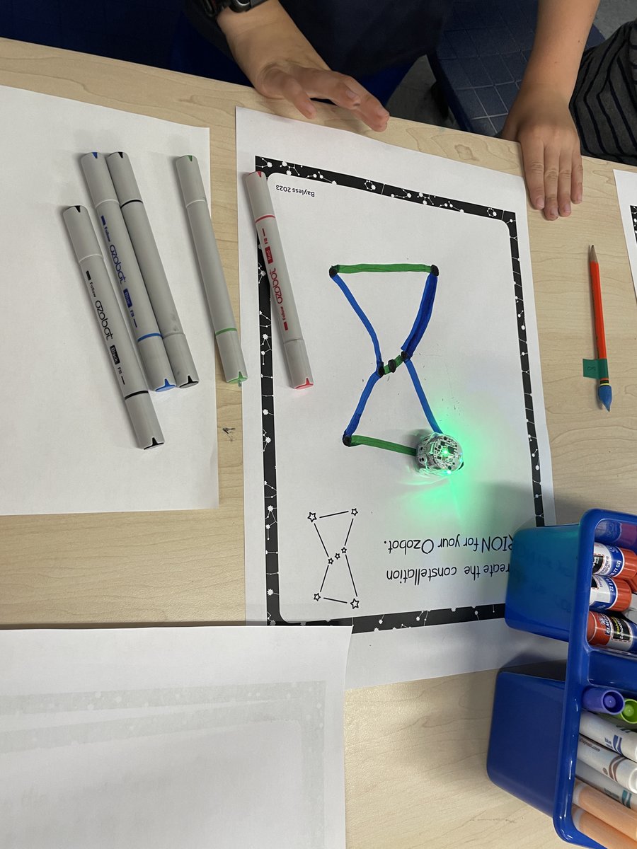 acpslearntech's tweet image. Third graders exploring ancient Greece and constellations with Ozobots at Ivy Elementary School.