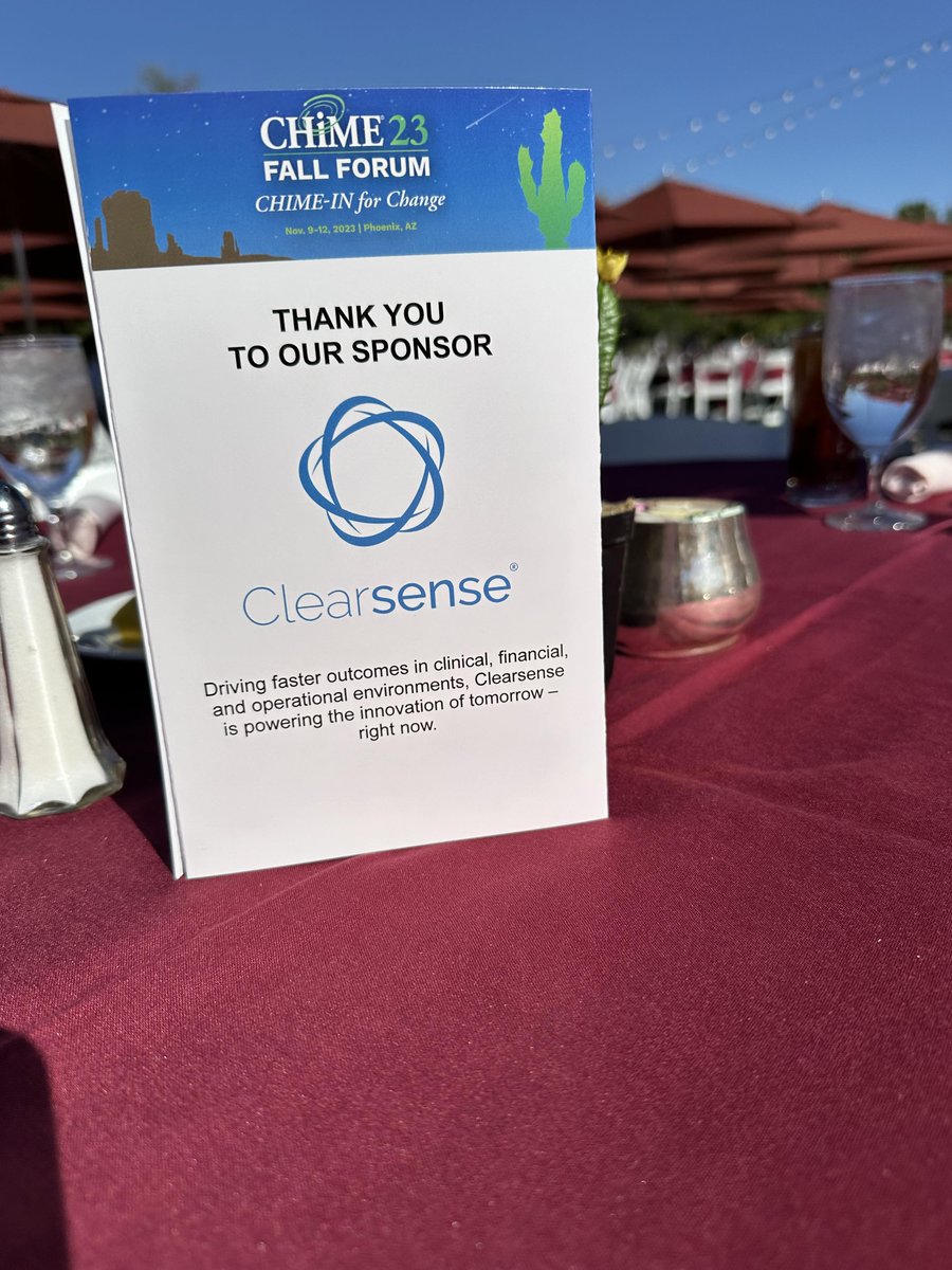 ClearsenseLLC's tweet photo. We're honored to be a Networking Luncheon partner for the @CIOCHIME #FallForum. Here's to new connections, and #CHIMEINForChange! https://t.co/hN4IbpfzQa