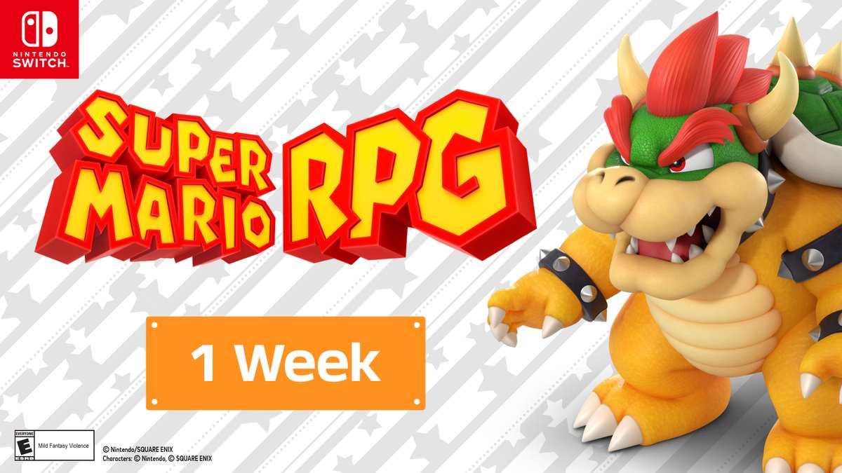 NintendoAmerica's tweet photo. Bwa ha ha! Only 1 week until #SuperMarioRPG comes to #NintendoSwitch! https://t.co/BKdhien4LD