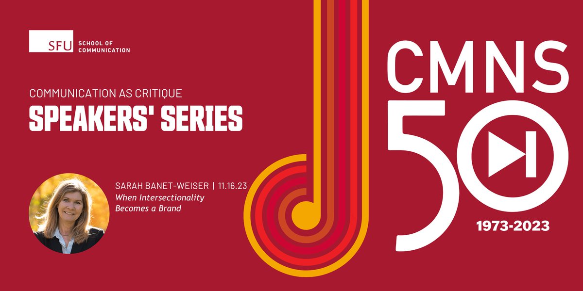 The language of branding turns intersectionality into a tool of consumerism, a process that conceals centuries of racial discrimination in the service of celebrity, social media influence and power.

Our next #sfucmns50 Speakers' Series talk is on Nov 16.

eventbrite.ca/e/cmns-50th-an…