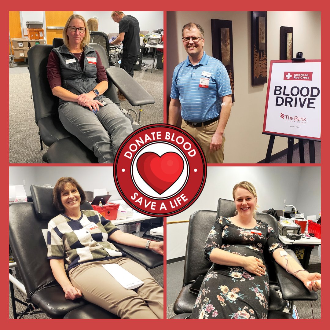 Thank you to our community members and staff who donated blood today at our Main Street location. A special thank you to the American Red Cross, its volunteers, and phlebotomists for all you do to save lives. redcross.org  #giveblood #donatebloodsavelives
