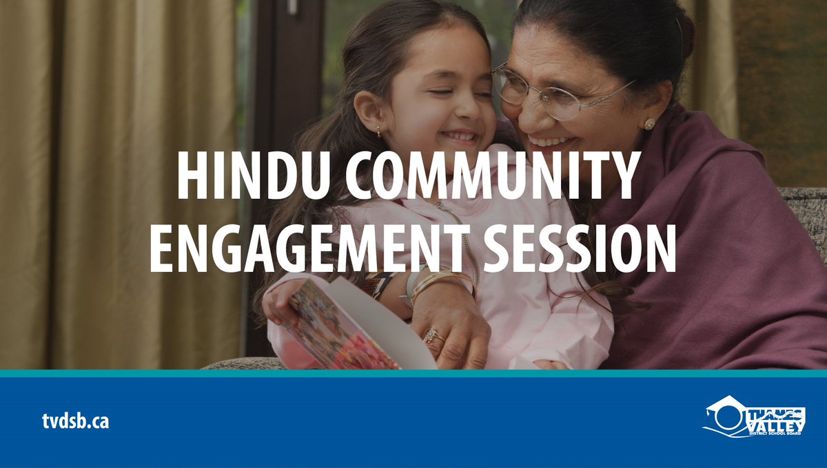 TVDSB's tweet photo. Join #TVDSB for a Hindu Community Engagement Session on Wednesday, November 22 @Oakridge_SS. Students, families, and community members from the Hindu community welcome! Register today: https://t.co/TNq1DSna74 https://t.co/FvrLGiqKoC