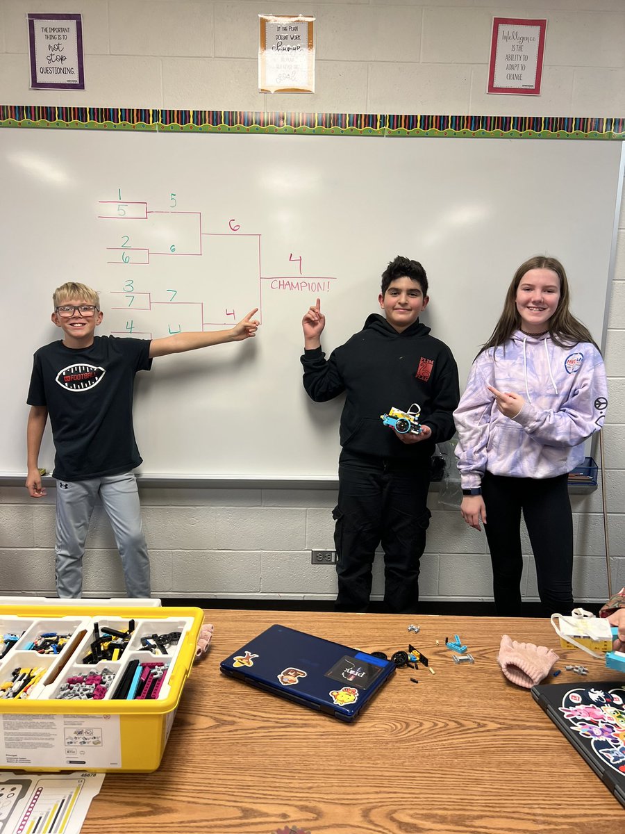 STEMft's tweet photo. Congrats to Tyler, Kenyan, and Joycelynn on winning the robotics tug of war for Mr. Pingle’s home room! https://t.co/BqeSK4HmGq