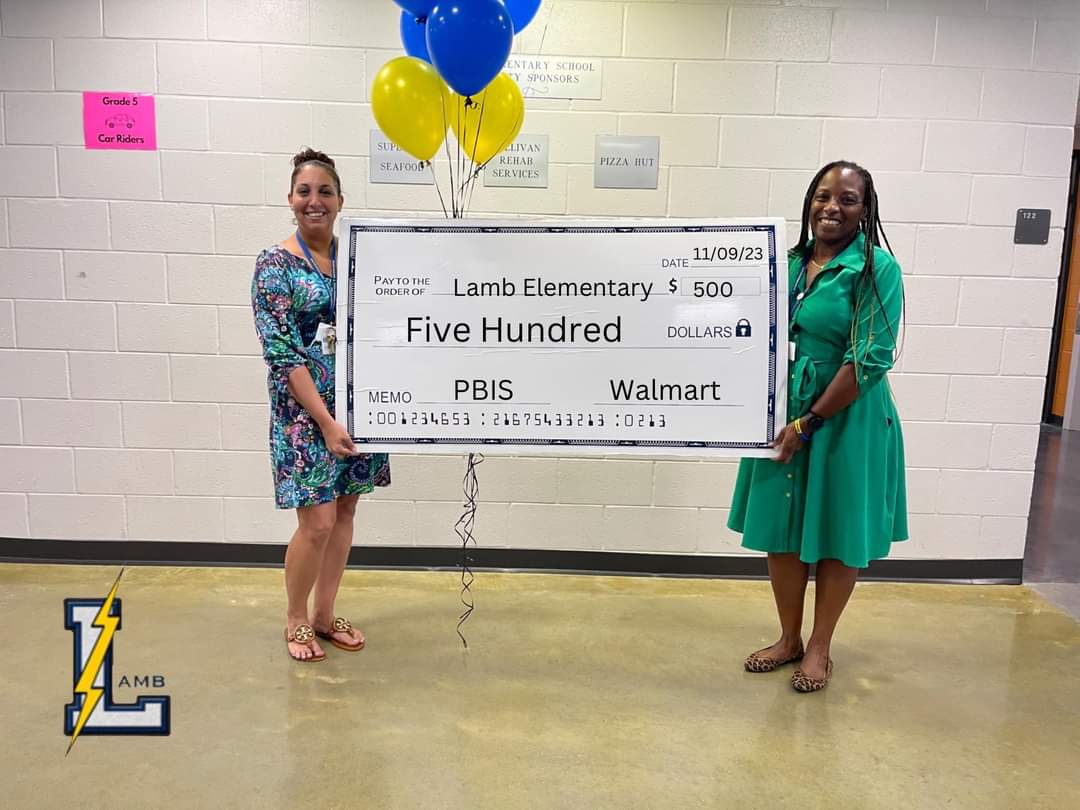 HCPSLambES's tweet photo. We are excited to announce that Lamb Elementary received a grant from Walmart Giving! We can't wait to put the funds to use in our PBIS store. #BetterTogether, #WalmartGiving and #Walmart 
@HillsboroughSch 
@TransformHCPS https://t.co/zTehHRYB2e
