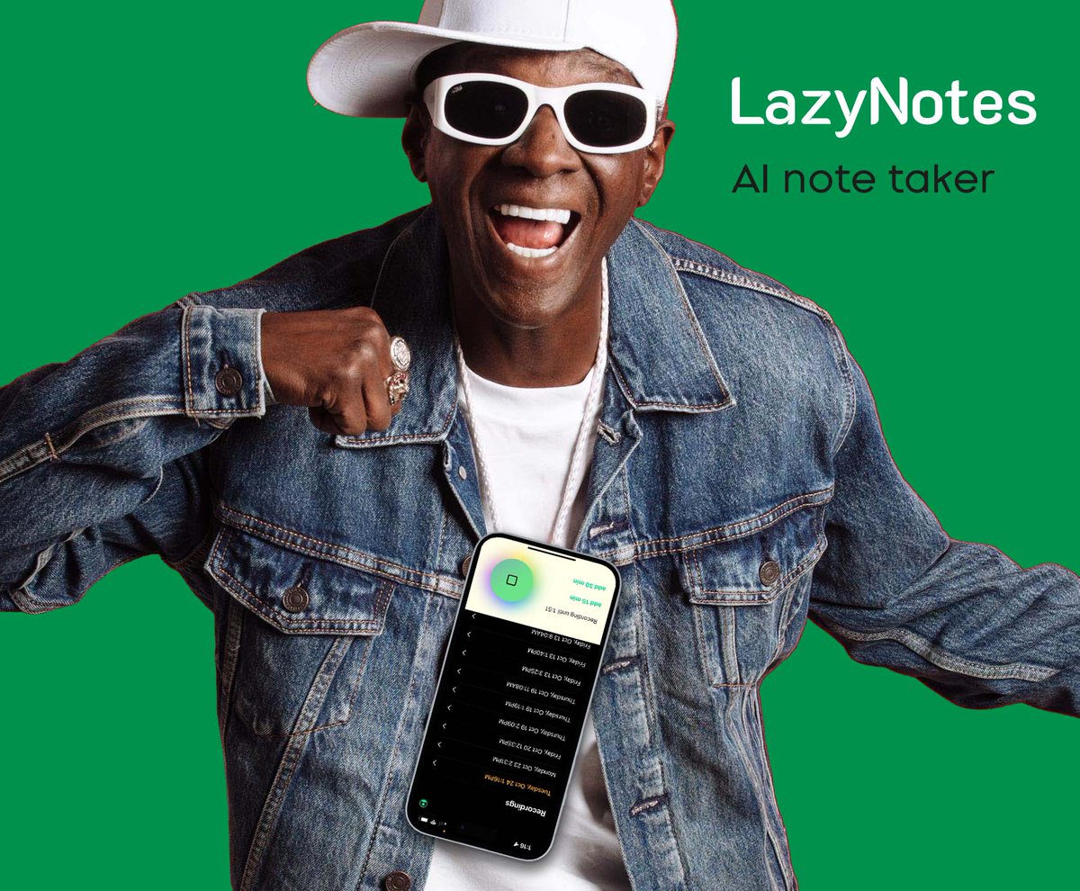 LazyNotesApp's tweet image. Introducing LazyNotes Wearable AI for Meeting Notes
lazynotes.app