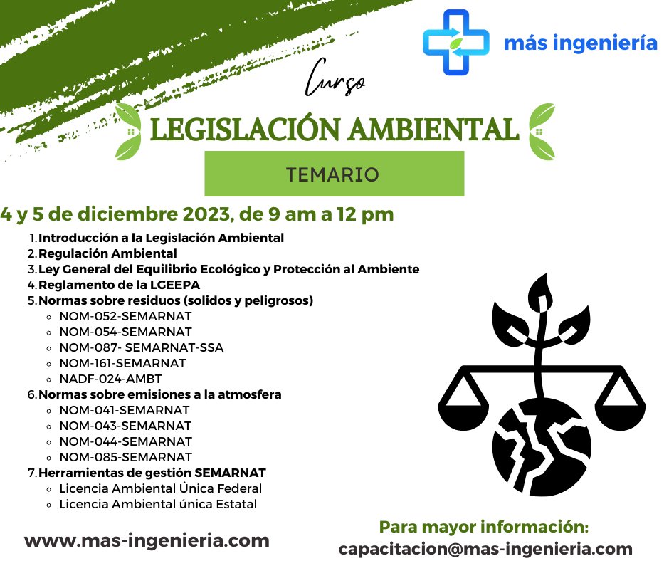 masingenieriamx's tweet photo. ¿Ya nos conoces?
🍃Somos MÁS-INGENIERÍA
 https://t.co/1QnsrfZ00T
capacitacion@mas-ingenieria.com
442 374 6123
 #residuos #ManejoIntegraldeResiduos #zerowaste #queretaro #cursos #Guanajuato #medioambiente #consultoria https://t.co/HoqRk6Ur3f