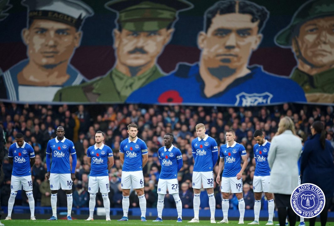 Our new Remembrance banner on display in the Gwladys Street before last weekend's match.