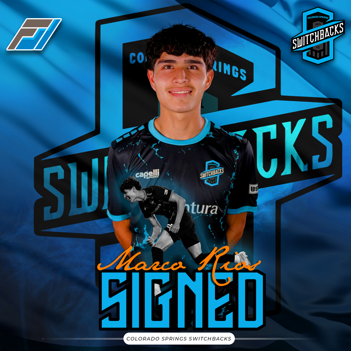 FirstWaveSports's tweet photo. Historic club signing for @SwitchbacksFC ➡️ Marco Rios is the first USL Academy player to earn a professional contract with the club. The 17-year-old scored twice in five appearances for the Switchbacks during the 2023 season. https://t.co/rmG16LrXh1