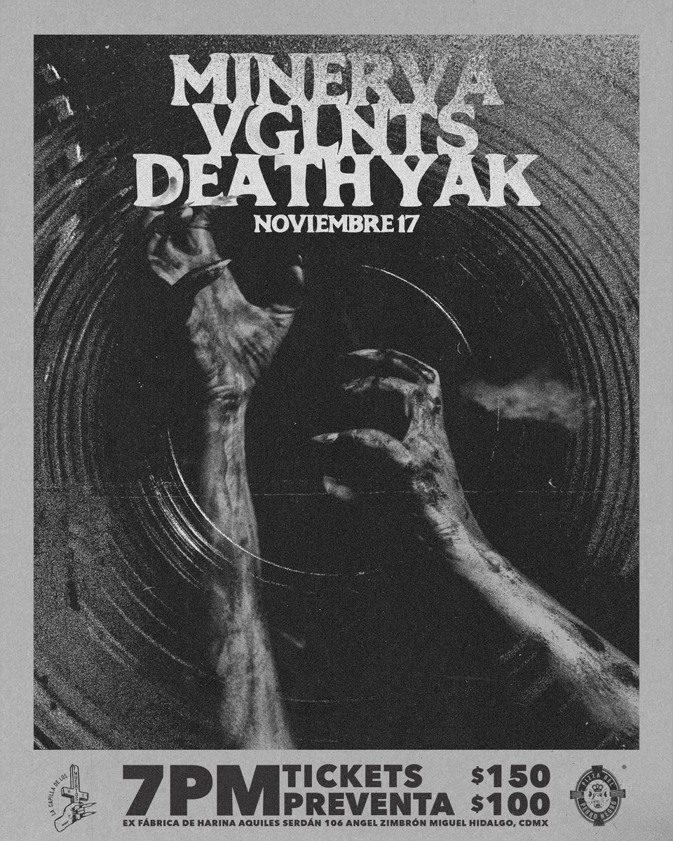 17 Noviembre 2023 • <a href="/MinervaBandMX/">Minerva</a>  <a href="/death_yak/">Death Yak</a> | Tickets en cutt.ly/bwT7VKJa