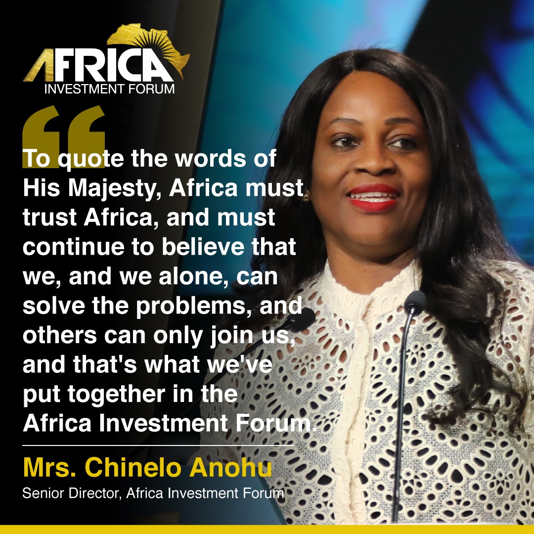 🤝 'Africa must trust Africa' - Mrs. Chinelo Anohu, Senior Director, Africa Investment Forum, unveiling the Boardrooms session in the Closing Plenary of the Africa Investment Forum 2023. #AfricaInvestmentForum #AIF2023 #Morocco