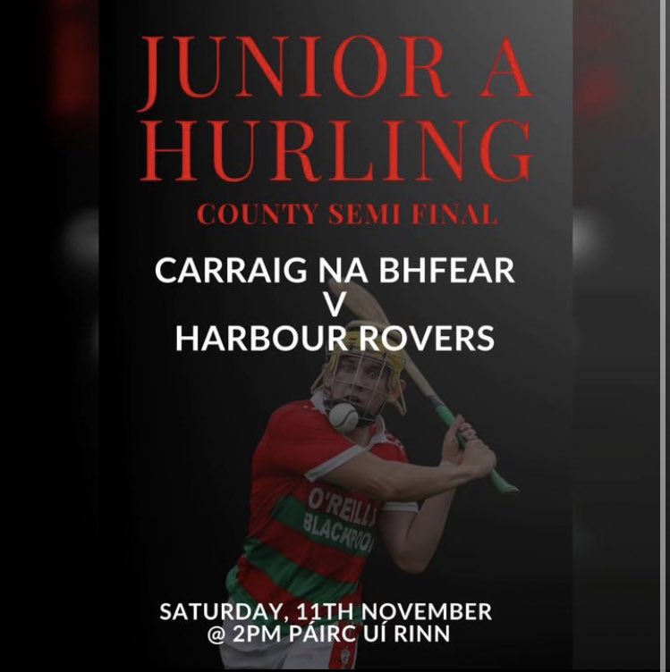 Best of luck to the Carraig na Bhfear team tomorrow in their county semi final ❤️💚