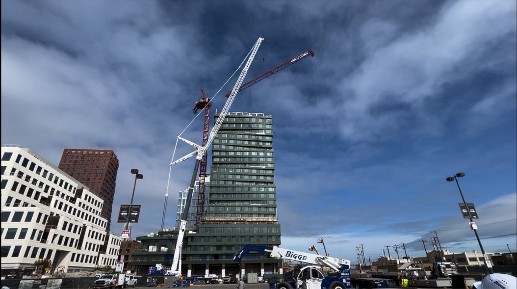 After 13 months of being up &amp; operational, Mission Rock Parcel F's tower crane has been dismantled! Thank you to all of our dedicated partners who supported this operation's success &amp; to Webcor Superintendent Barry Neumayr for leading this process! #BuildWithWebcor