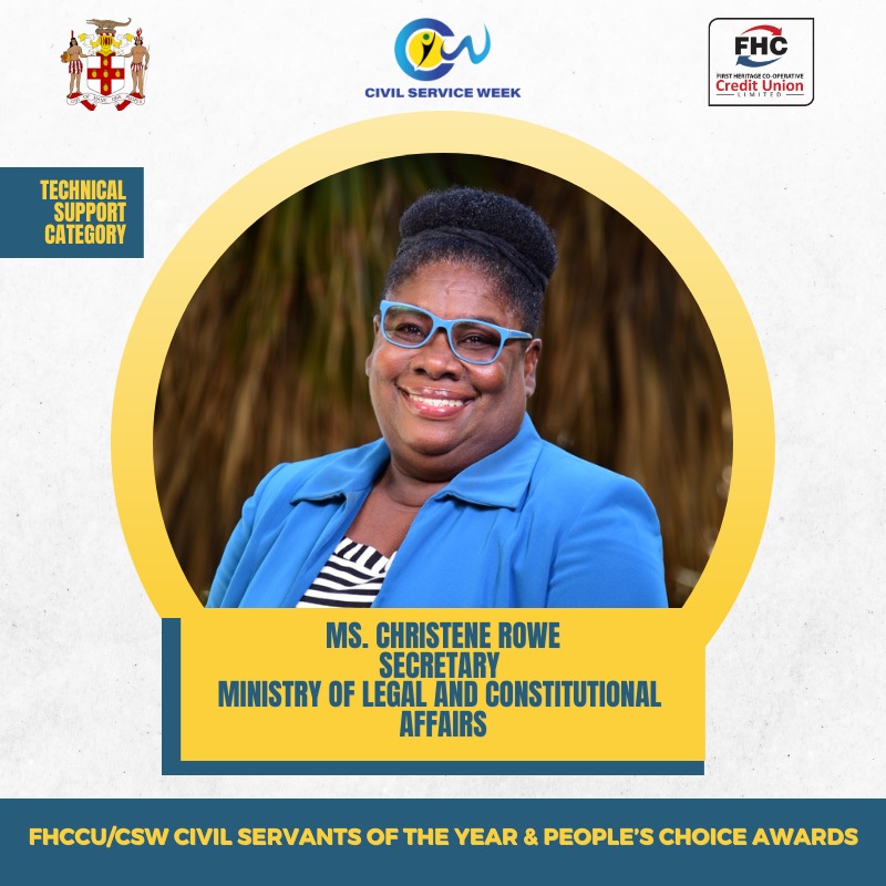 MOFJamaica's tweet photo. Meet the finalist in the Technical Support Category for the FHCCU/CSW Civil Servants of the Year Award 2023.
Vote for your favorite Civil Servant for the People's Choice Award.
https://t.co/2Gv6uARYe7
#CivilServiceWeek
#MOFPSJamaica https://t.co/D2AvsOLvrl