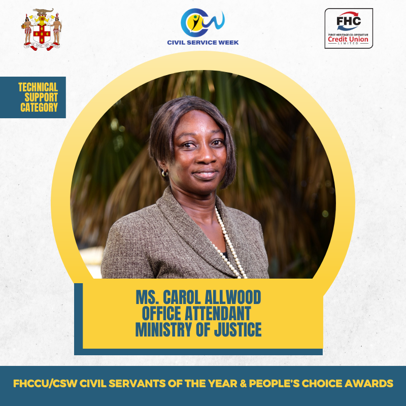 MOFJamaica's tweet photo. Meet the finalist in the Technical Support Category for the FHCCU/CSW Civil Servants of the Year Award 2023.
Vote for your favorite Civil Servant for the People's Choice Award.
https://t.co/2Gv6uARYe7
#CivilServiceWeek
#MOFPSJamaica https://t.co/D2AvsOLvrl