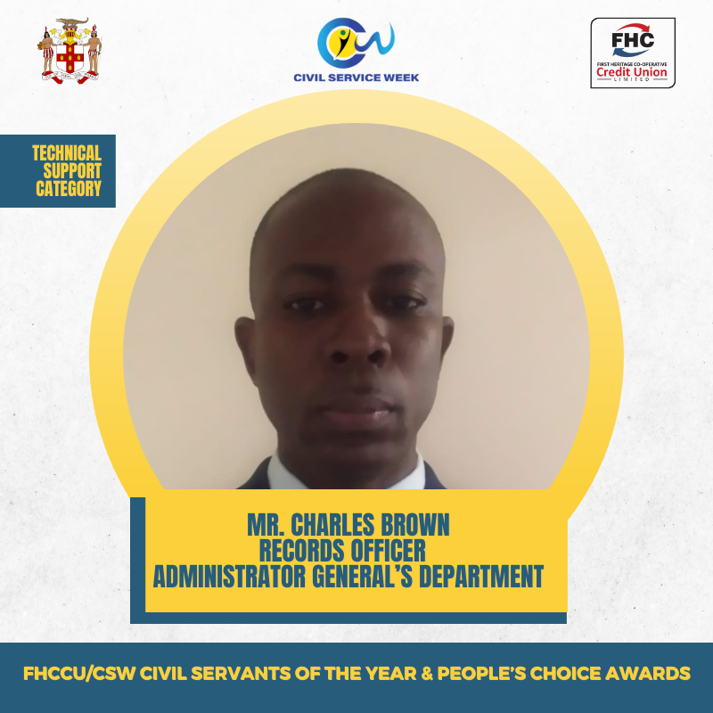 MOFJamaica's tweet photo. Meet the finalist in the Technical Support Category for the FHCCU/CSW Civil Servants of the Year Award 2023.
Vote for your favorite Civil Servant for the People's Choice Award.
https://t.co/2Gv6uARYe7
#CivilServiceWeek
#MOFPSJamaica https://t.co/D2AvsOLvrl
